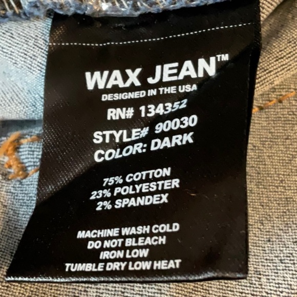 Wax Jean Blue Ankle Cropped Jeans with Rolled Hem - Picture 5 of 6